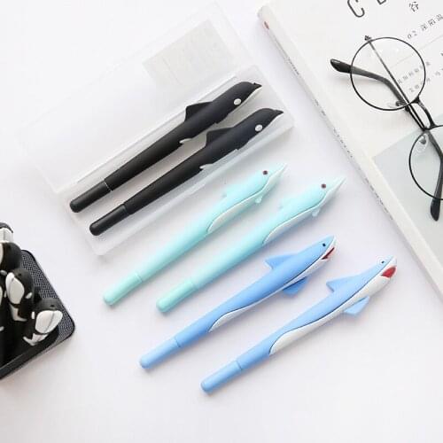 48 pcs/lot Creative Dolphin Gel Pen Cute 0.5 mm Signature Pen Promotional Gift Stationery School Supplies