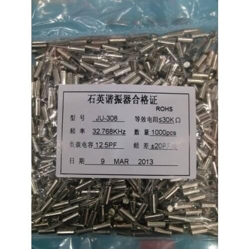 50PCS Quartz crystal cylindrical 3 * 8 mm 32.768 K 32768 passive crystals