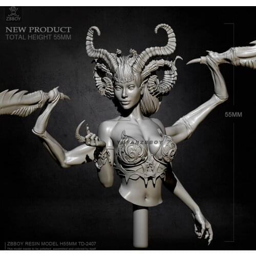 55MM Resin bust model kits queen self-assembled TD-2407