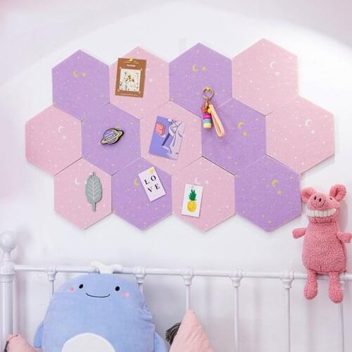 7Pcs Hexagon Felt 3D Wall Stickers Moon Star Letter Message Board DIY Photo backdrop Display Art Wall Decor room Home Decoration