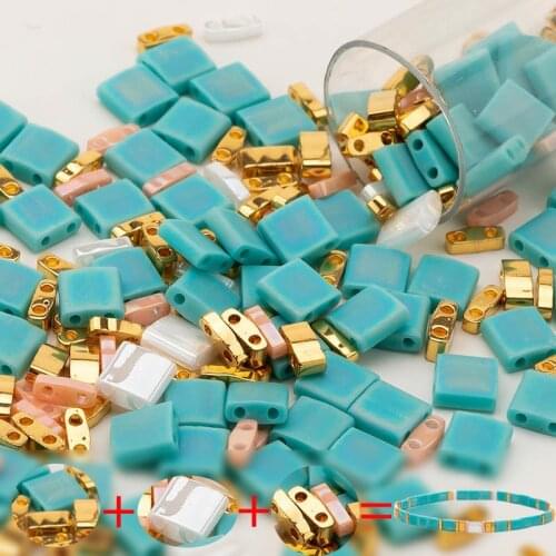 Taidian Miyuki Tila Beads Mixcolor For Beaded Hoops Bohomian Miyuki Tila Bracelet 10g/20g/bag