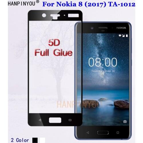 For Nokia 8 (2017) TA-1012 5.3" 5D Full Glue Full Coverage Tempered Glass 9H Premium Screen Protector Film