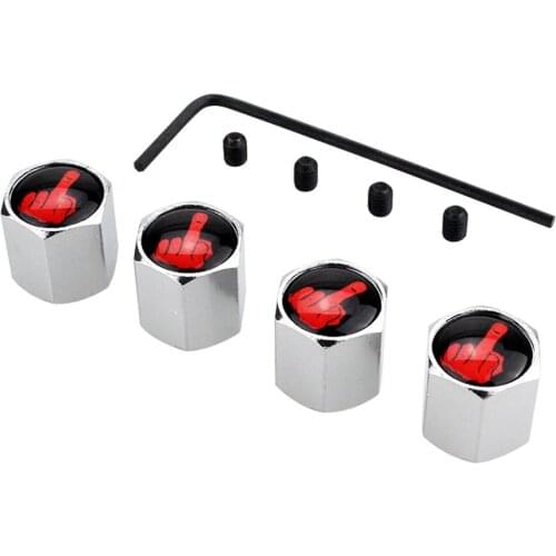 For Middle Finger Logo Tire Valve Stem Caps Rims Sticker For Alpina Chevy Ducati GMC Hyundai Infiniti Lexus Pontiac Subaru Vespa