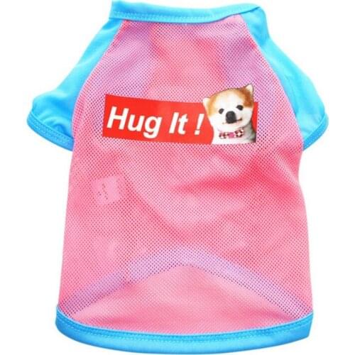Pet Dog Short-Sleeved T-shirt Printed Summer Puppy Clothes Small Cat T-Shirt Pug Breathable Grid Dogs Costumes