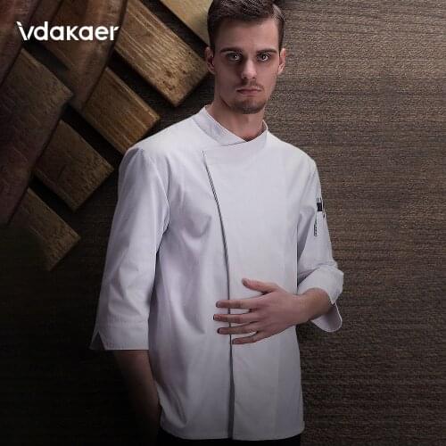 Chef Jackets chef restaurant uniform Unisex Chef Clothes Bakery Restaurant Kitchen Work Wear 3/4 sleeve Waitress Hotel uniform