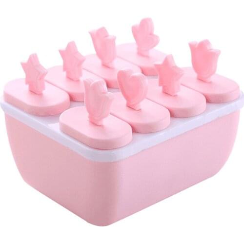 Cute DIY Combination Popsicle Ice Cream Mold Frozen Popsicle Sorbet Mold Ice Cream Ice Tray with Cover Ice Mold Abrasive Tool