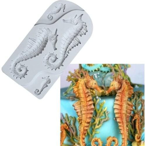 Seahorse and Conch Molds Fondant Cake Decorating Tools Silicone Molds Sugar Craft Chocolate Cake Baking Tools Decorating Tools
