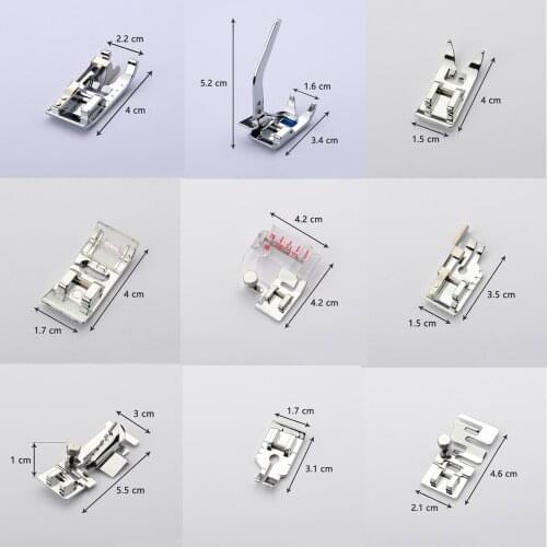 Presser Foot Kit Braiding Blind Stitch Press Feet Parts OverLock Ruler Sew Accessories For Brother Singer Sewing Machine