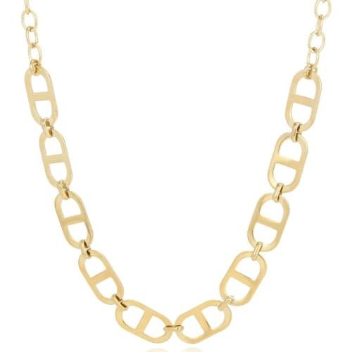 Punk Thick Link Chain Choker Necklace Women Geometric Gold Metal Statement Stainless Steel Necklace Jewelry Gifts Bijoux Femme