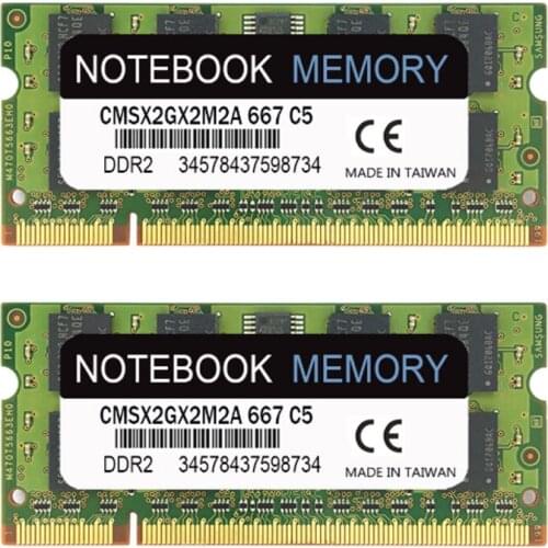 MEMORY 4GB Kit (2X 2GB Modules) PC2-5300 667MHz DDR2 2GB 240PIN Memory ,Unbuffered Notebook Laptop Memory Modules