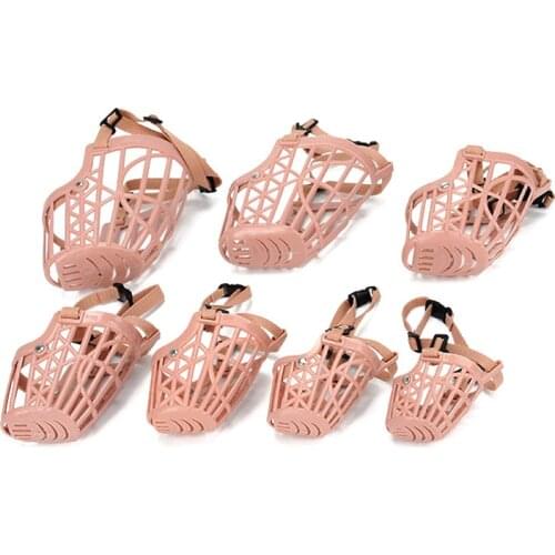 Plastic Strong Dog Muzzle Adjustable Pet Dog Mouth Mask Breathable Anti-Biting Pet Mouth Cover for Dogs 7sizes