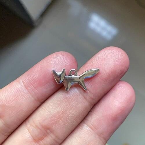 60pcs Mini kitten&Tree Leaf Metal Charms Pendants Accessories, Tibetan Silver Color For Diy Earring Handmade Jewelry Makeing