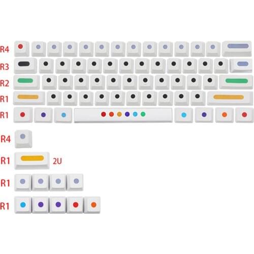 Dots Design Blank Black White Keycaps For Cherry Mx Gateron Kailh Box TTC Switch Mechanical Keyboard 60 64 OEM 71key PBT Key Cap