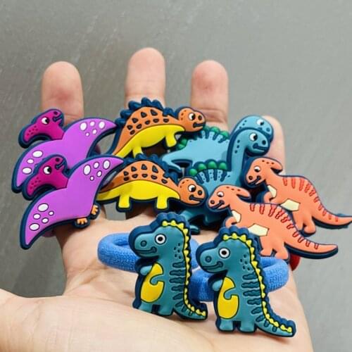 10Pcs/set Cartoon Dinosaur Hair Accessories Children Rubber Bands Scrunchies Elastic Hair Bands Girls Headband Decorations Ties