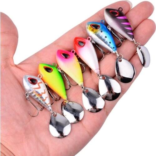 1pcs Metal Mini VIB With Spoon Fishing Lure 6g10g17g25g 2cm Fishing Tackle Pin Crankbait Vibration Spinner Sinking Bait Wobblers