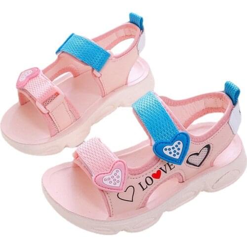 Casual Student Sandal Soft-soled Non-slip Girls Sandals Children Summer Beach Shoes Comfortable Pink White 3 4 5 6 7 8 9 10 11T