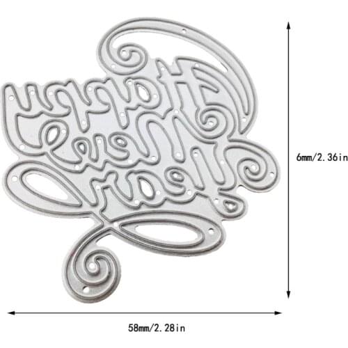 Happy New Year Metal Cutting Dies Stencil Scrapbooking DIY Album Stamp Embossing