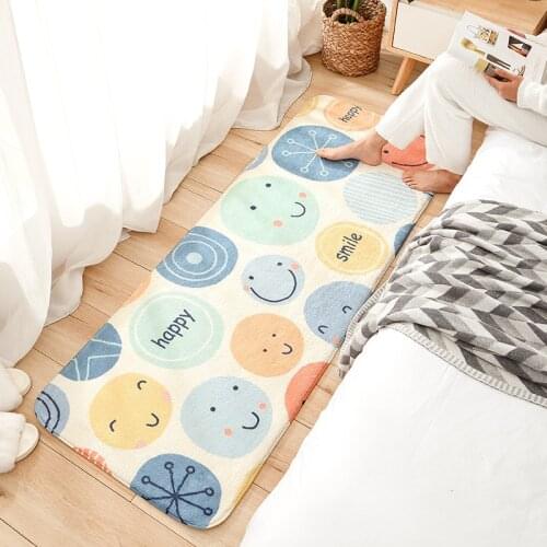Modern Bedroom Carpet Anti-skid Bedside Mats Soft Skin-friendly Lamb Cashmere Mats NO LINT Long Carpet Machine Washable Home