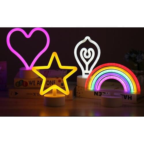 LED flamingo neon rainbow DREAM letter girl heart decoration nightlight ins factory hot money