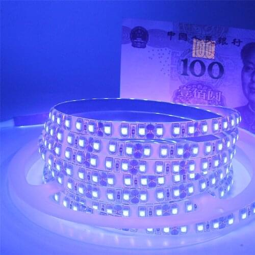 1m 2m 5m SMD 3528 Chip UV Led Strip Light 60leds 120leds Waterproof Ultraviolet 395-410nm DC 12V Led Rope Tape Lamp Cabinet Lamp