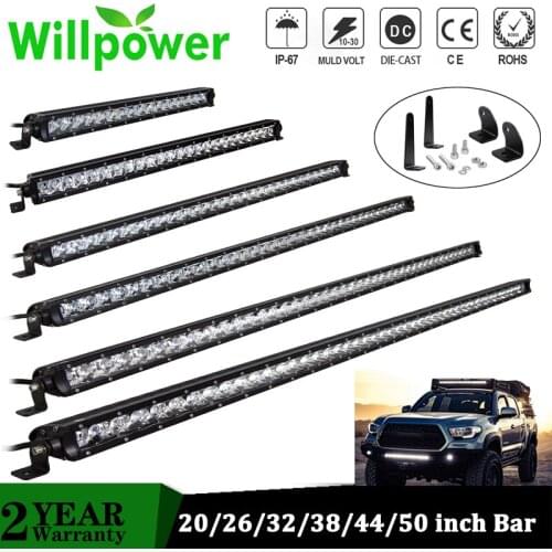 Willpower Single Row LED Light Bar 90W 120W 150W 180W 210W 240W Spot Fog Lamps for Barra Led Work Offroad Driving Truck 12V 24V