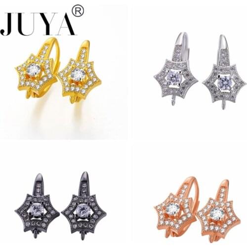 10 Pcs Earring Hooks Clasps Jewelry Findings Accessories For Earrings Making AAA Cubic Zirconia Micro Paved Earring Components