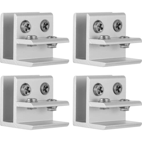 4pcs 10-12mm Glass Shelf Brackets Aluminium Alloy Clamp 90 Degrees Clip Holder