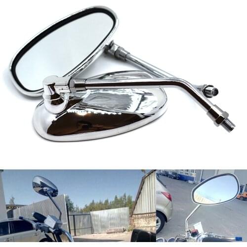 Motorcycle Mirrors 10mm Universal Rear View Mirrors Oval Street Bike Side Mirror FOR Honda HORNET 250 600 900