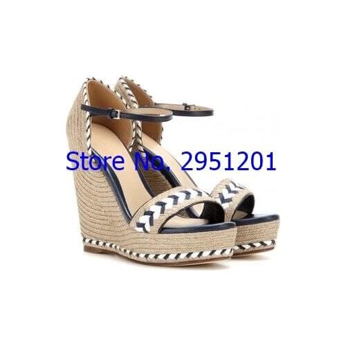 Summer Buckle Womens Sandals Velvet Flock Deep Toe High Heel Platform Shoes Women Sandals Shoes Drop Shipping