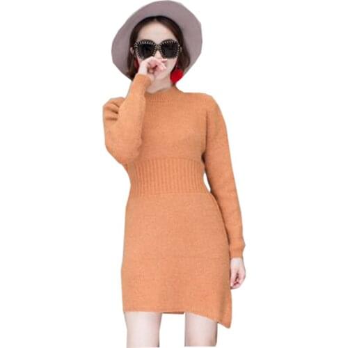 Sweaters Women Fashion 2019 Popular Style Korean Long Autumn And Winter Slim womens Sweaters And Pullovers Vestidos LXJ475