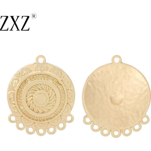 ZXZ 10pcs Gold Tone Chandelier Earring/Necklace Connectors Charms Pendants Components Links Jewelry Accessories