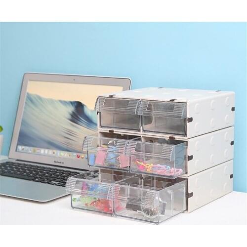 1 Layer Plastic Storage Drawer Minimalist Office Desk Storage Drawer Organizer Makeup Sundries Paper Document Container Home