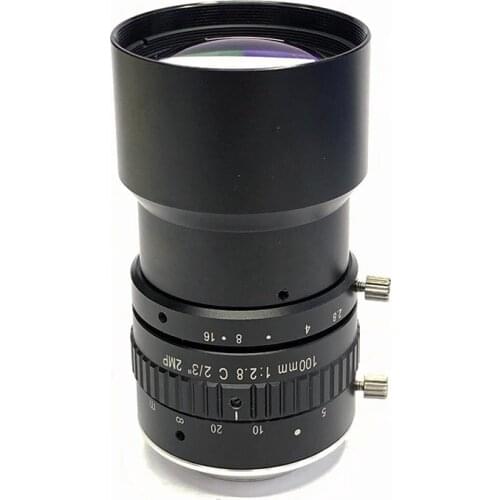 100mm Professional Machine Vision Lens SMTSEC CCTV Lens 2/3" 2MP HD C Mount Lens For CCTV Security IP Camera SL-MV10028C5MP-11