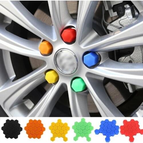 20pcs17mm Car Wheel Nut Caps Auto Hub Screw Cover Special Dust Proof Protection Bolt Rims Exterior Decoration Lug Nuts Bolts