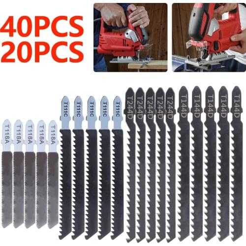 20Pcs/40Pcs Jig Saw Blade Jigsaw Blades Set Metal Wood Assorted Blades Woodworking T144D/T244D/T118A/T111C