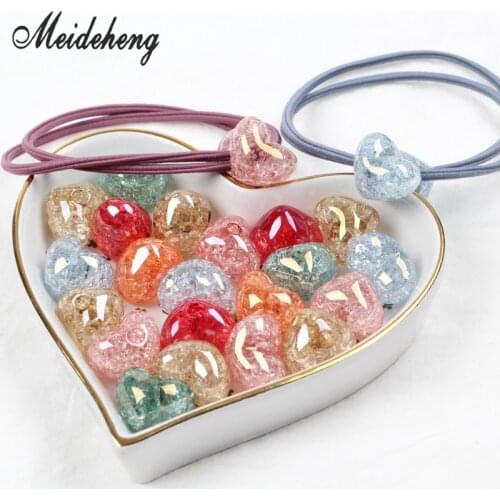 20pcs Acrylic High-quality Crackle Transparent Rainbow Colorful Bubble beads DIY Hair rope Handmade Slime Popular Collocation