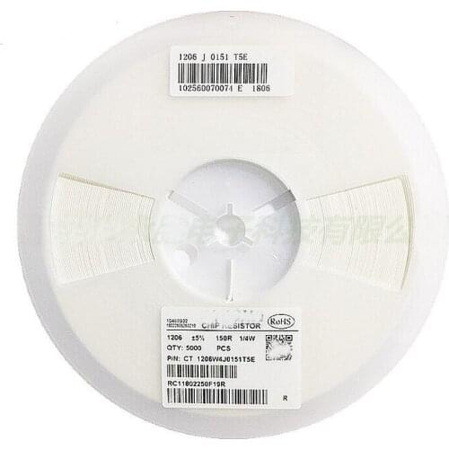 5000Pcs 1206 0R ~ 10M SMD resistor 1/2W 0 1 10 100 150 220 330 ohm 1K 2.2K 10K 100K 0R 1R 10R 100R 150R 220R 330R ohm