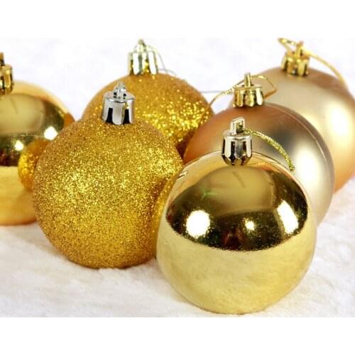 6cm Christmas Ball light Matte Powder Decoration 6 / Pack Diameter Christmas Balls Decorations Gift For Home Christmas Ornament