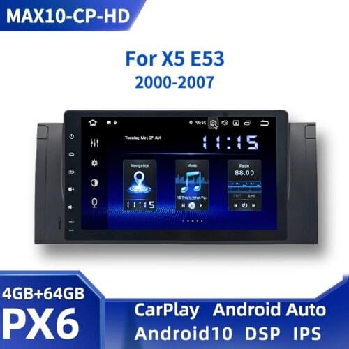 9" Android 10 Multimedia Player For BMW E39 E53 X5 Radio Head Unit DSP CarPlay GPS Navigation 4GB RAM Bluetooth MP3 TDA7850