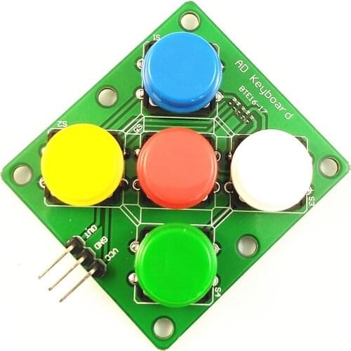 Analog keyboard Colorful Square Round Cap Button Analog Button Module 5 Five Keys Electronic Building Blocks Button