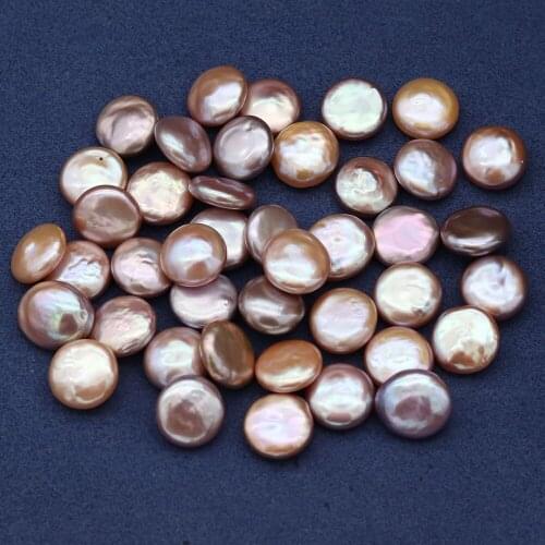 Natural Freshwater Cultured Pearls Beads Button No Hole Pearl Loose Beads for Jewelry Making DIY Accessories Size 10-11mm