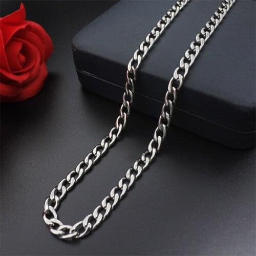 Fashion 3mm/5mm/7mm/9mm 316L Stainless Steel Cuban Chain Necklace Men Link Curb Chain Gift Jewelry Accessories
