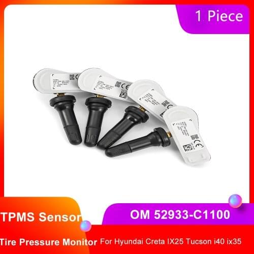 4PCS TPMS Sensor for Hyundai Creta IX25 Tucson 2016 2017 2018 i40 ix35 52933C1100 52933 C1100 Tire Pressure Sensors 52933-C110
