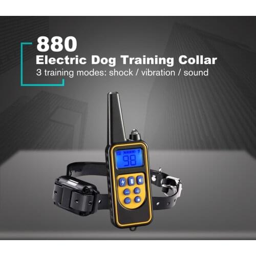 Electric Dog Training Collar Pet Remote Control Waterproof Rechargeable w/ LCD Display for All Size Shock Vibration Sound 880