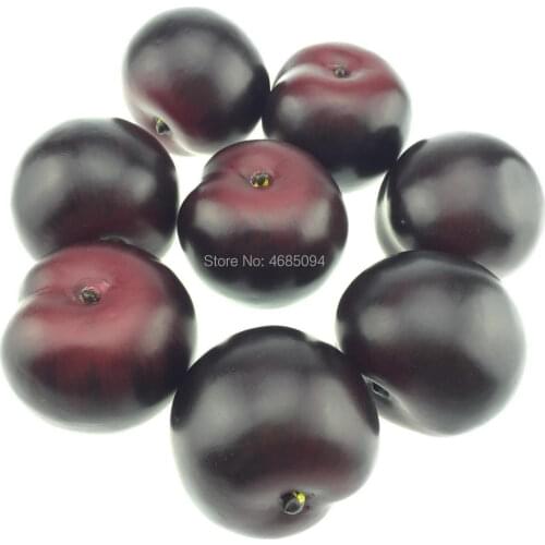 Gresorth 8pcs Artificial Realistic Brin Plum Fake Fruit Home Party Decoration Food Toy Photography Props Model