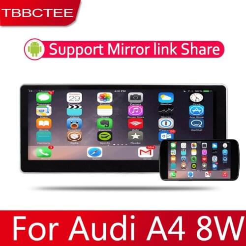 HD IPS LCD Screen Android 8 Core For Audi A4 8W 2016 2017 2018 2019 Car Radio BT 3G4G WIFI AUX USB GPS Navi Multimedia