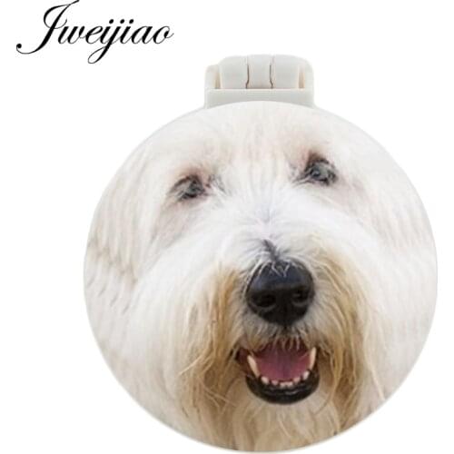 JWEIJIAO old English sheepdog sheltie shitz sue BInchon friese Pocket Mirror With Massage Comb Folding Makeup Vanity Mirrors