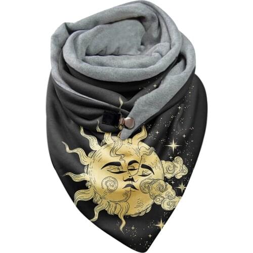 Fashion Women Print Scarf Hijabs Female Flowers Lady Retro Multi-purpose Shawl Button Scarf Femme Wraps Foulard Bufand L3