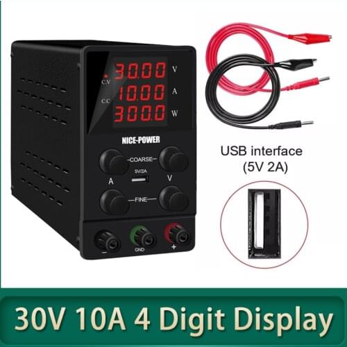 Adjustable DC Power Supply Unit Laboratory Power Supply 30V 10A Voltage Regulator Stabilizer Switching Bench USB Power Source