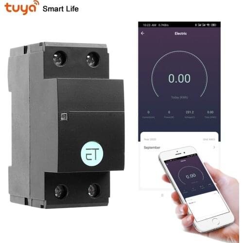 Tuya Single Phase 63A Din Rail WIFI Smart Energy Meter timer Power Consumption Monitor kWh Meter Wattmeter 110V 220V 50/60Hz